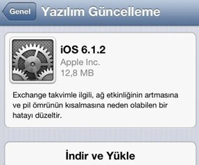 iOS 6.1.2 güncellemesi