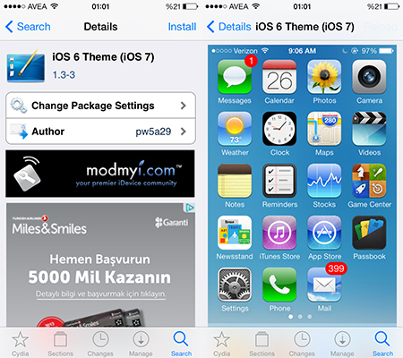 iOS 7 için iOS 6 teması